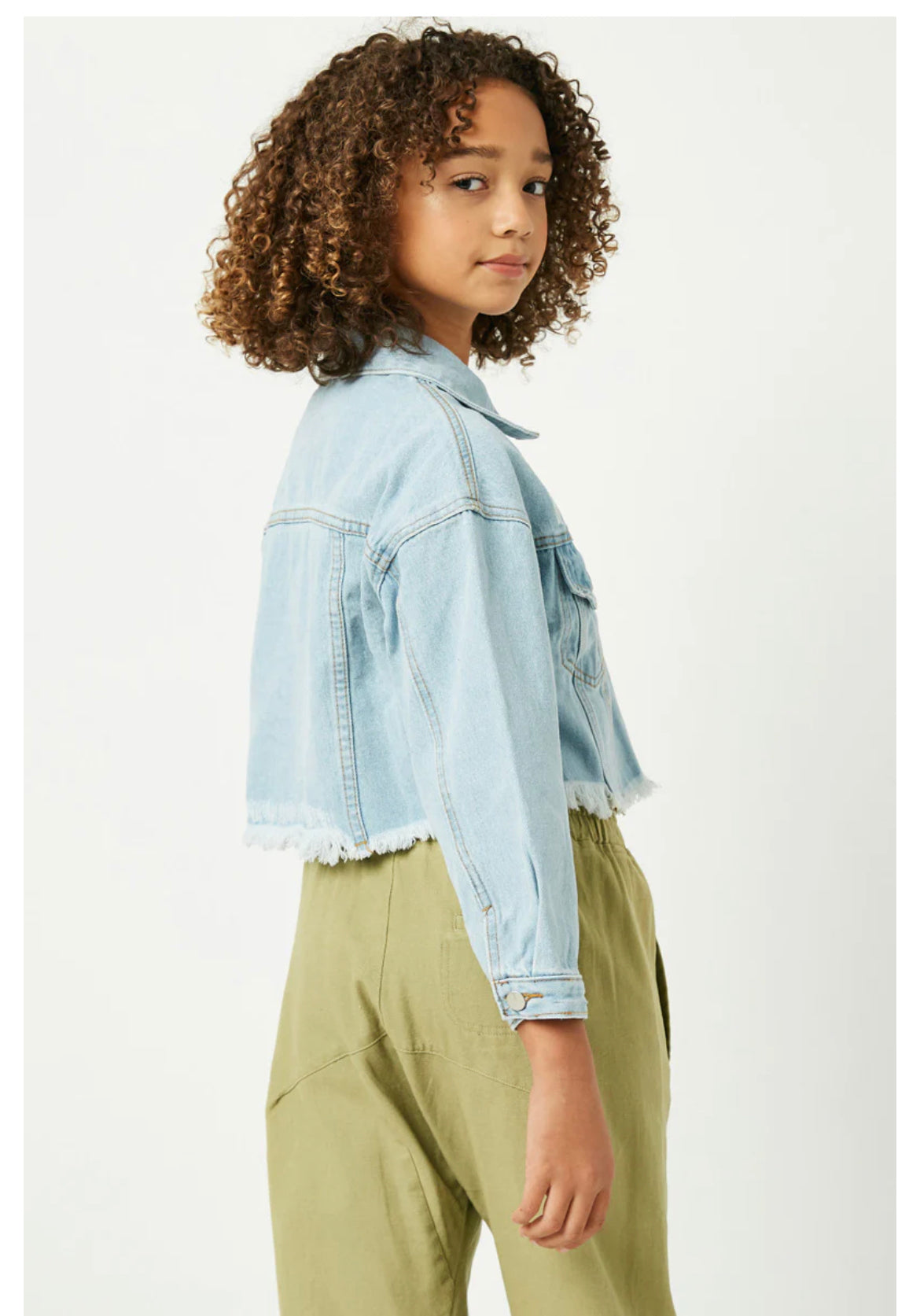 Hayden Girls Cropped Denim Jacket