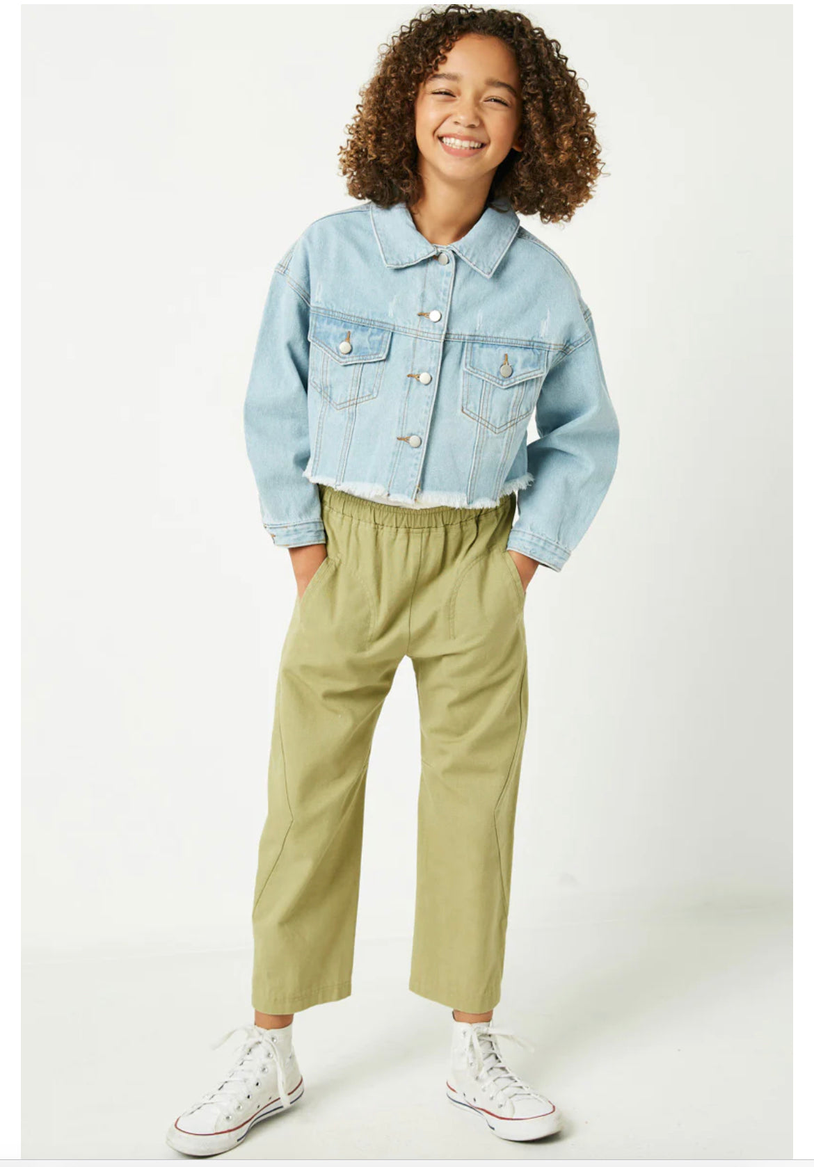 Hayden Girls Cropped Denim Jacket