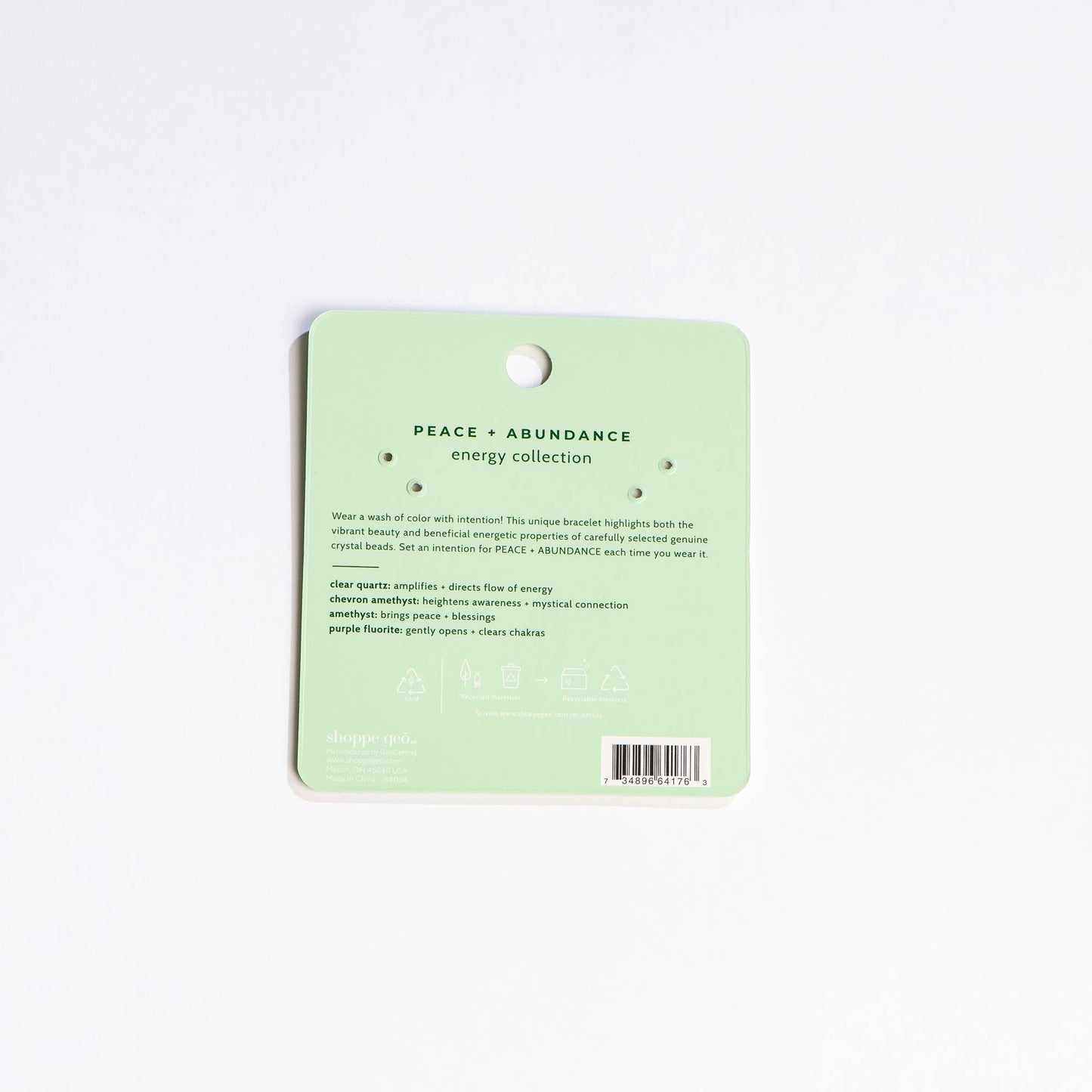 Peace + Abundance Crystal Bead Bracelet