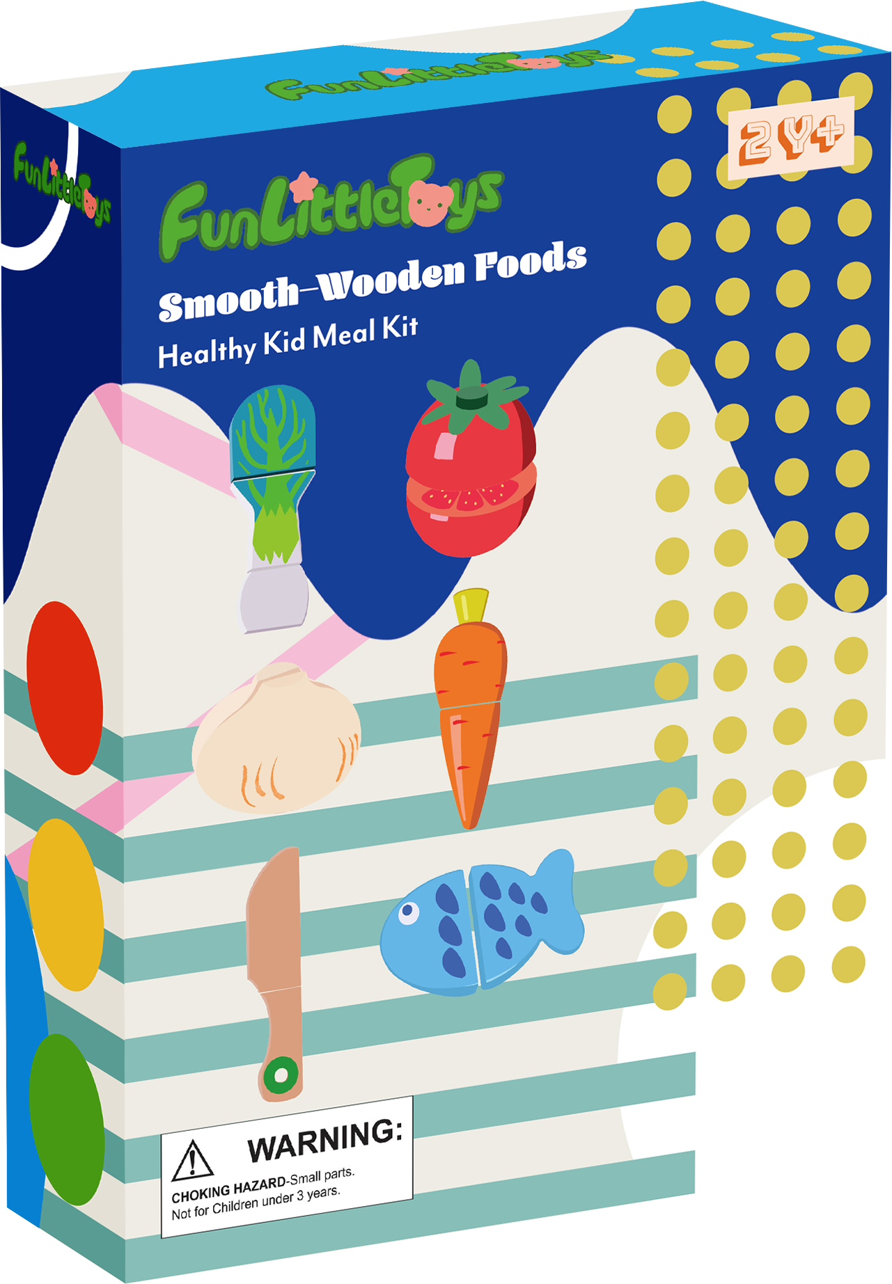 Wooden Pretend Cutting Play Food Set for Kids