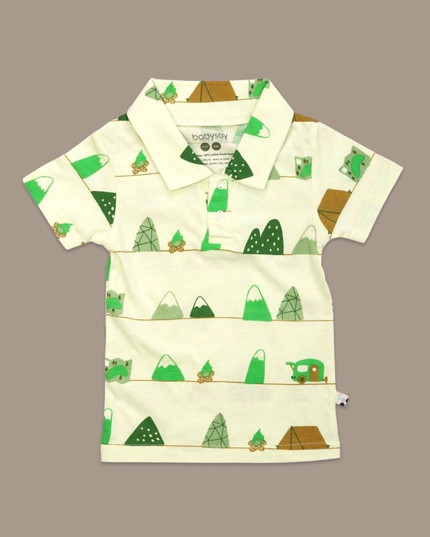 Happy Camper Kids Short Sleeve Polo Tee