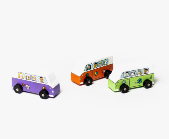 Love Bus Mini Wooden Cars