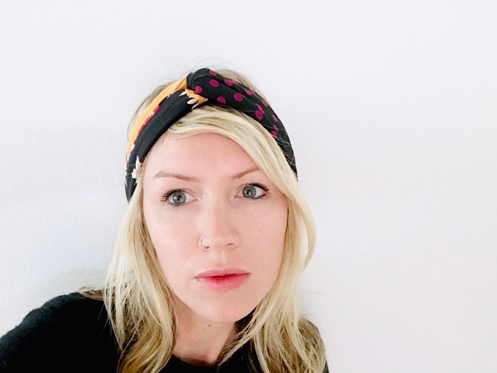 Turban Headband, Upcycled Mixed Fabric Turban, Eco Friendly
