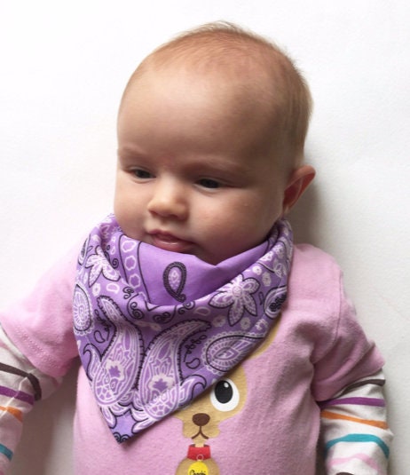 Feather Print Bandana Bib for Baby