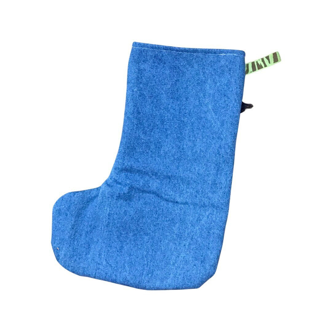 Holiday Stocking, Denim and Rainbow Boho Stocking