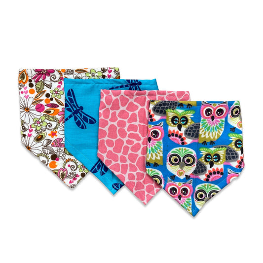 Baby Girl Bibdana Bibs, Animal Prints