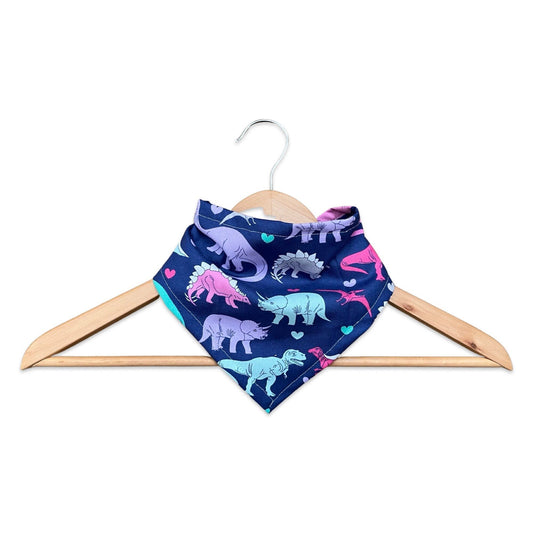 Blue Dinosaur Print Baby Bandana Bib
