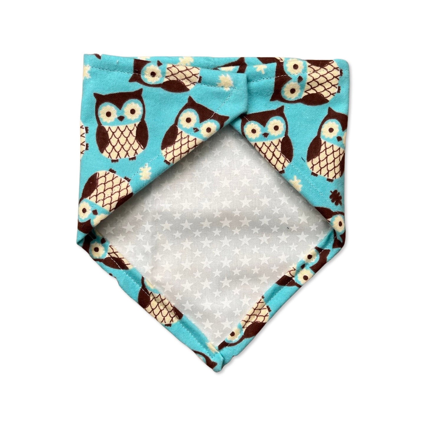 Aqua Owl Bandana Bib for Baby