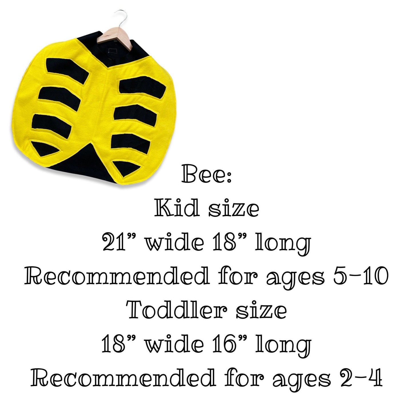 Bumble Bee Cape, Halloween Costume or Dress Up Cape