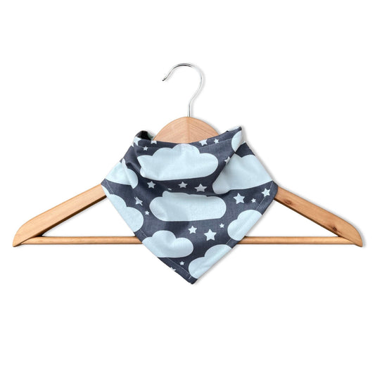 Grey Cloud Print Bandana Bib for Baby