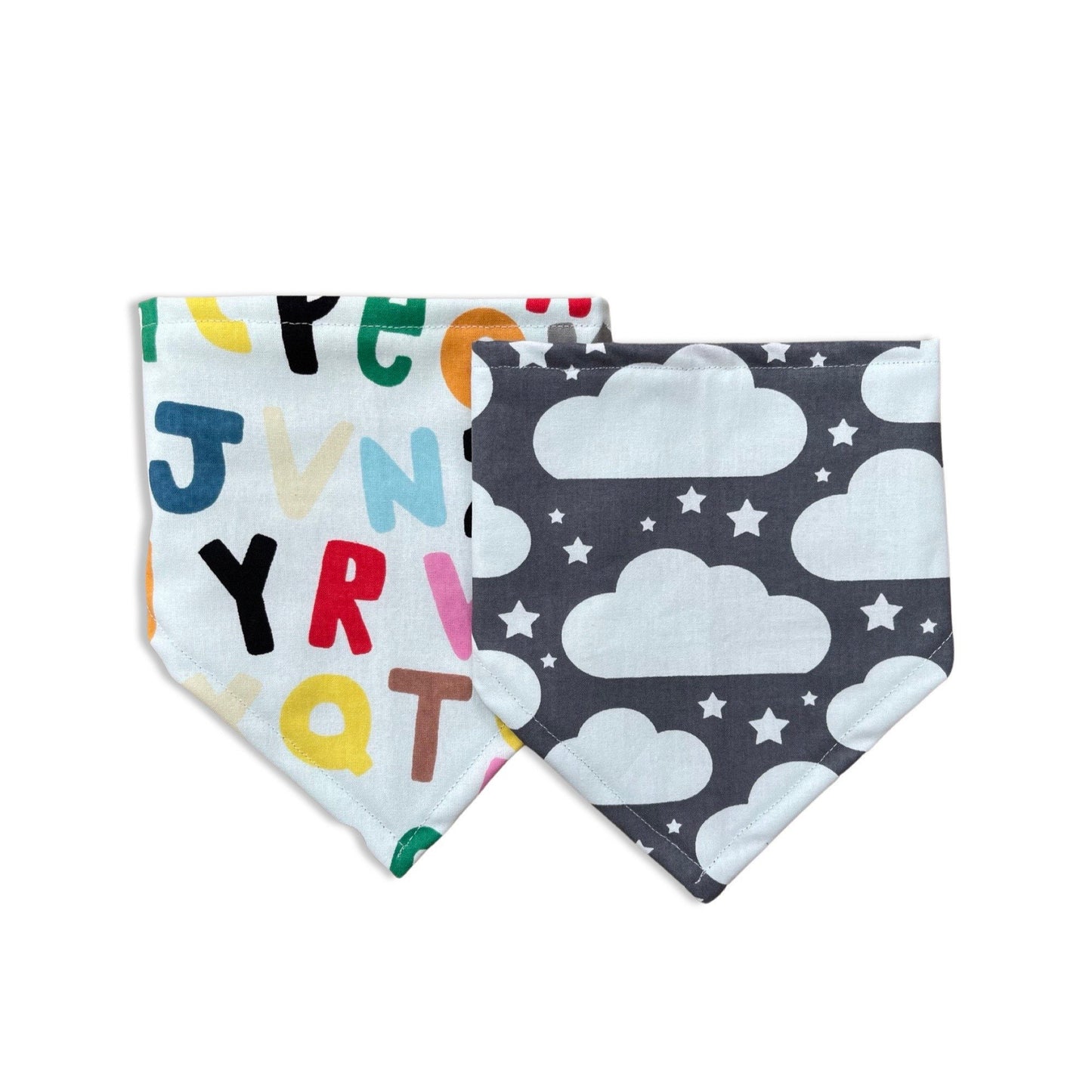 Grey Cloud Print Bandana Bib for Baby