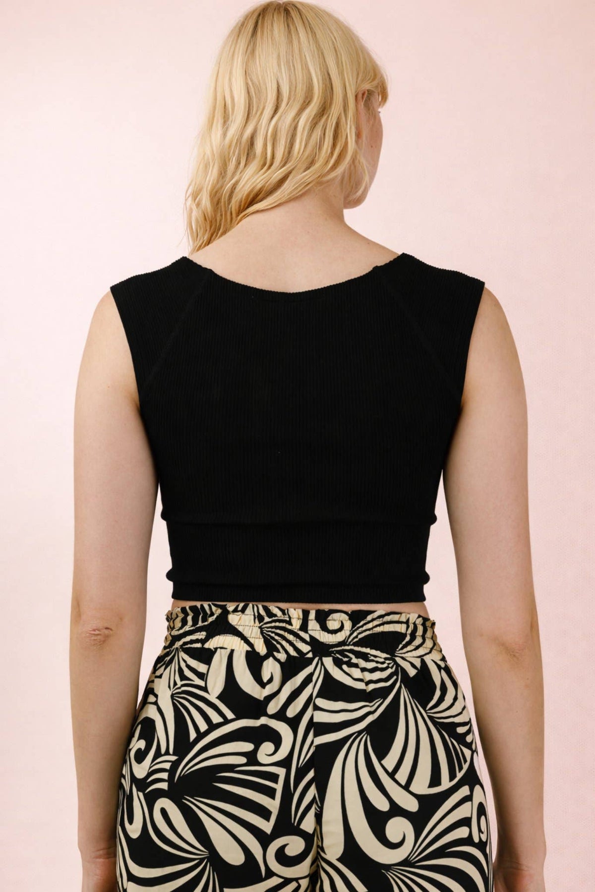 Sweetheart Neckline Black Crop Top
