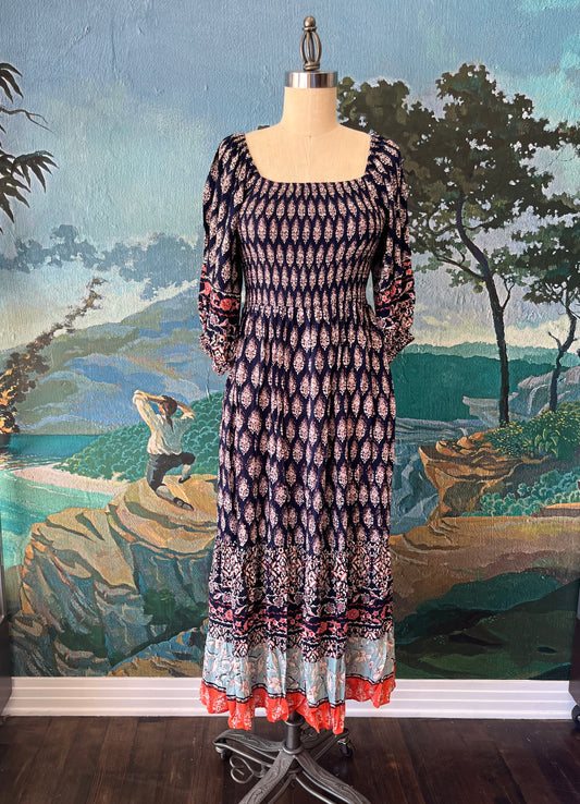 Angie Indigo Printed Dress