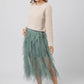 Sage Tulle Waterfall Holiday Skirt