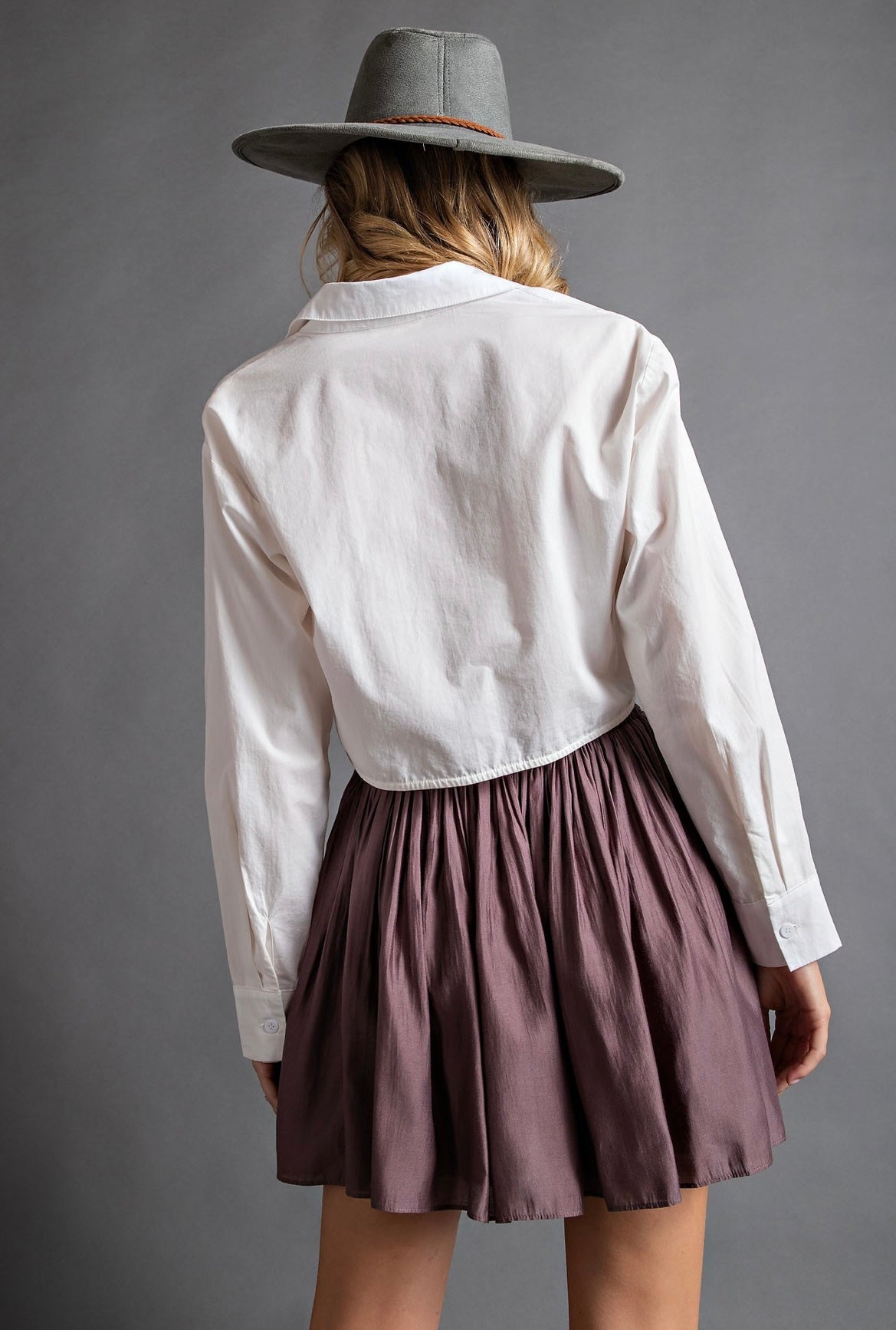 Pleated Silky Mini Skirt