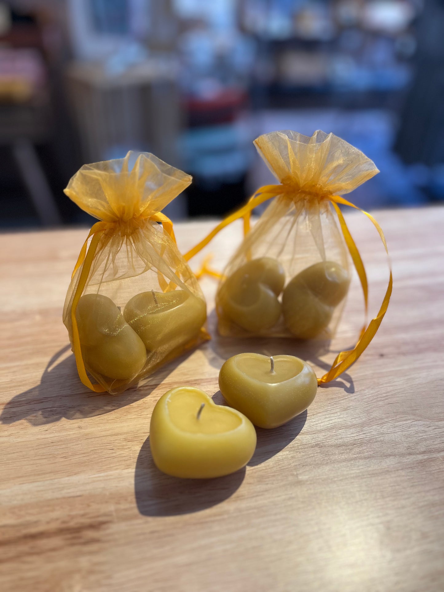 Floating Hearts Beeswax Candles