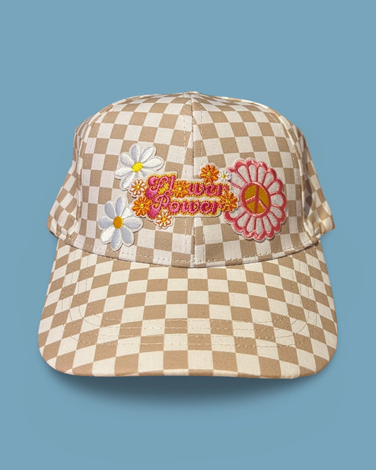 Flower Power Checked Cap