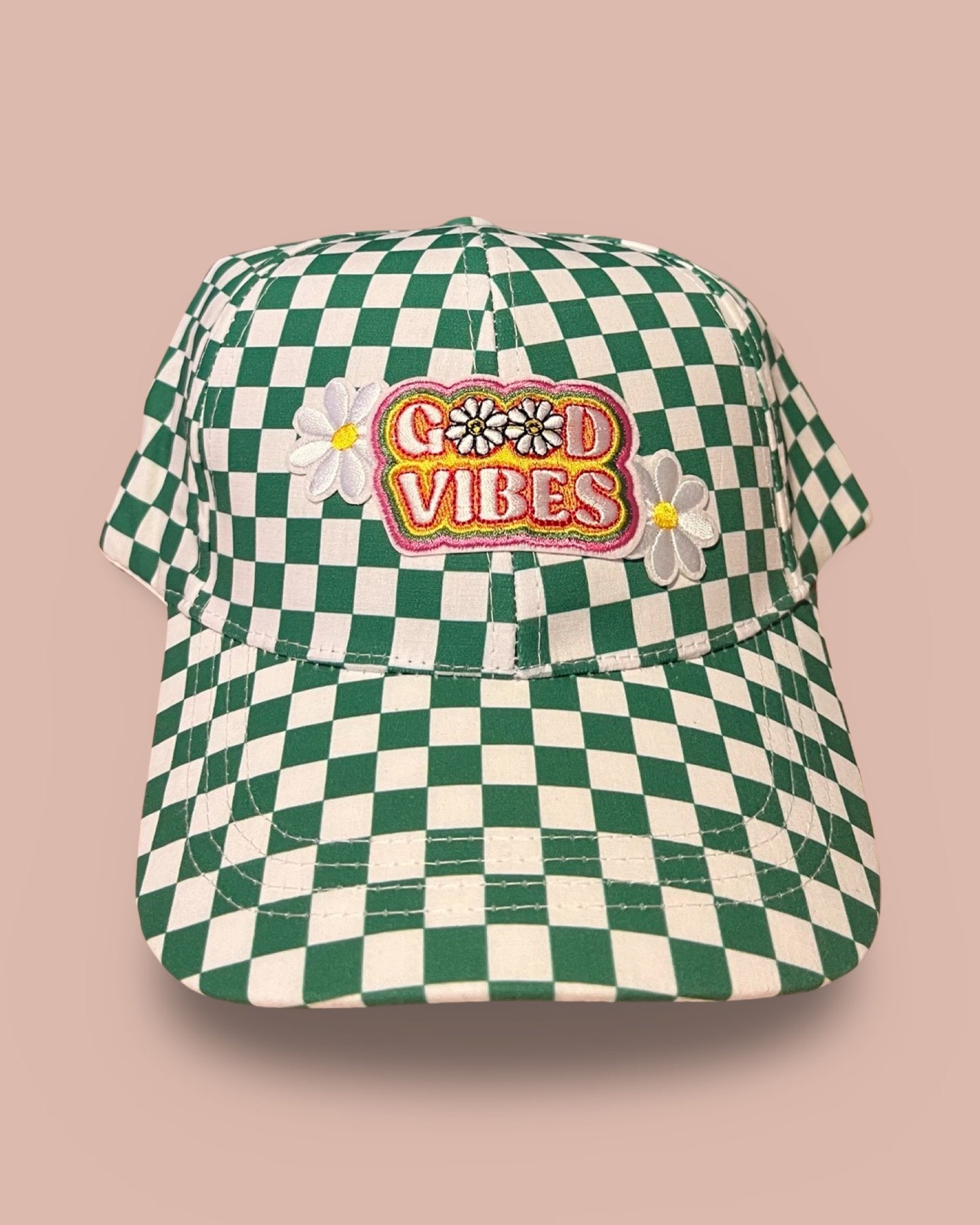 Good Vibes Checked Cap