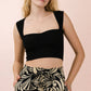 Sweetheart Neckline Black Crop Top