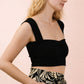 Sweetheart Neckline Black Crop Top