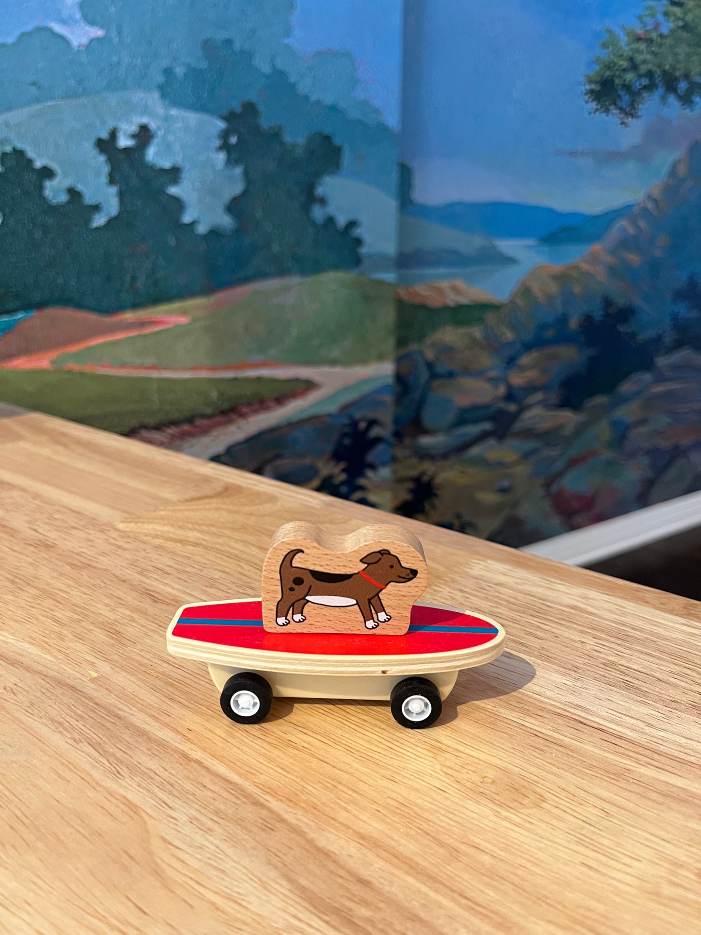 Pull Back Surfer Wooden Toys