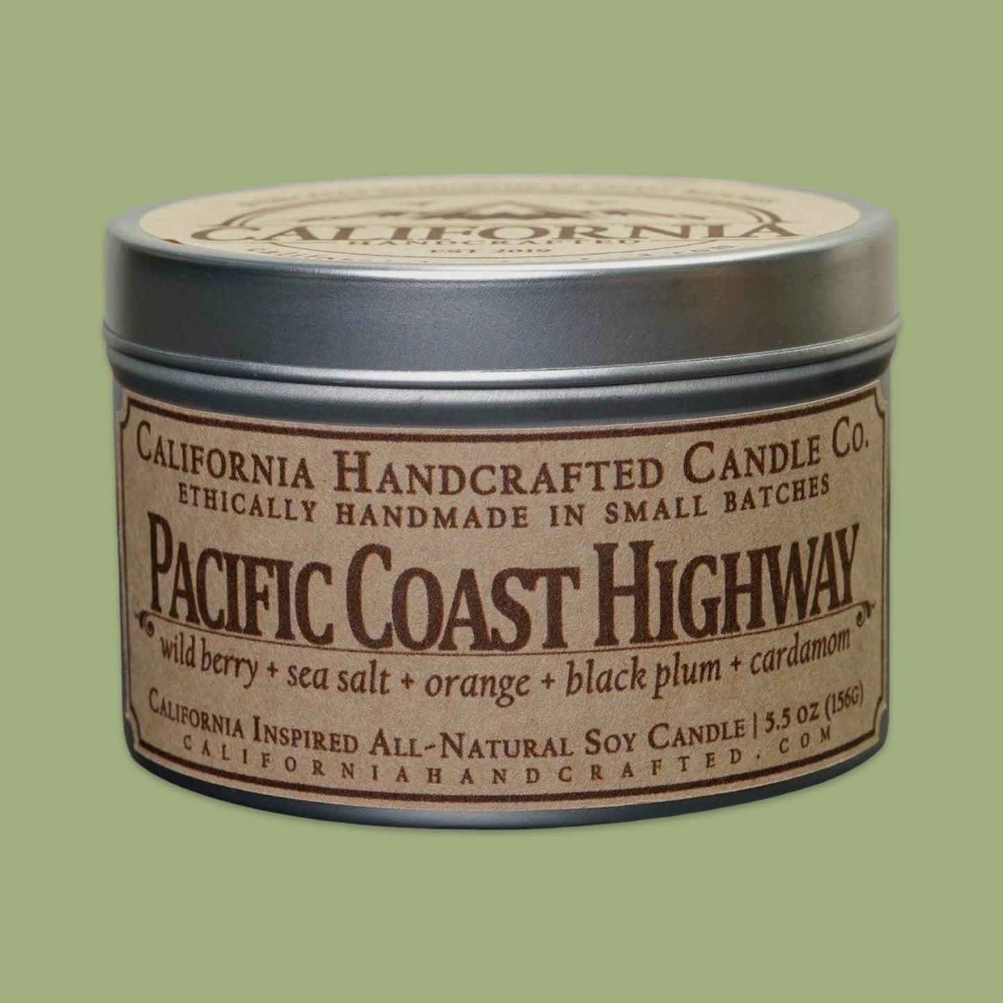 Pacific Coast Highway California-Inspired Soy Travel Candle