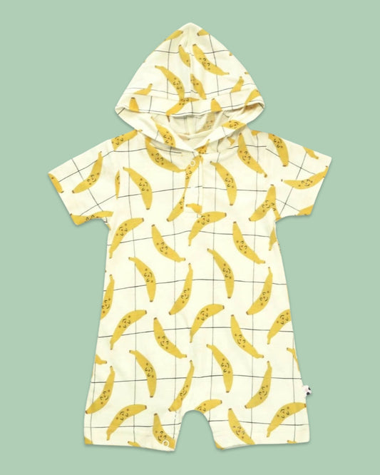 Bananas Baby Short Sleeve Hoodie Romper