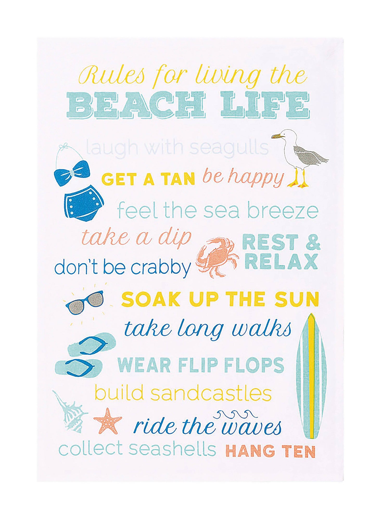 Rules For Living At The Beach Kitchen Towel