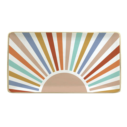 Ceramic Trinket Tray | Rainbow Sun