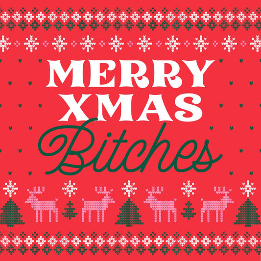 Funny Christmas Cocktail Napkins | Merry Xmas B*tches - 20ct