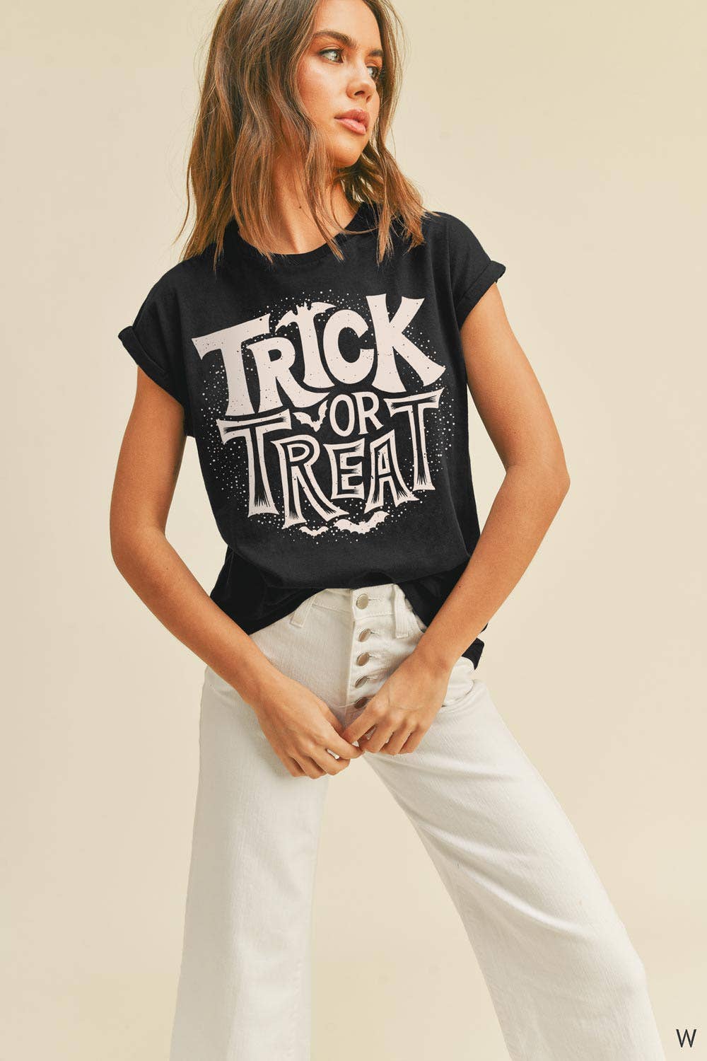 Trick or Treat Halloween Roll up sleeve Tee