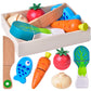 Wooden Pretend Cutting Play Food Set for Kids