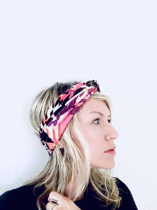 Turban Headband, Upcycled Mixed Fabric Turban, Eco Friendly