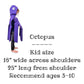 Kids Octopus Cape, Halloween Costume - Available in 6 colors
