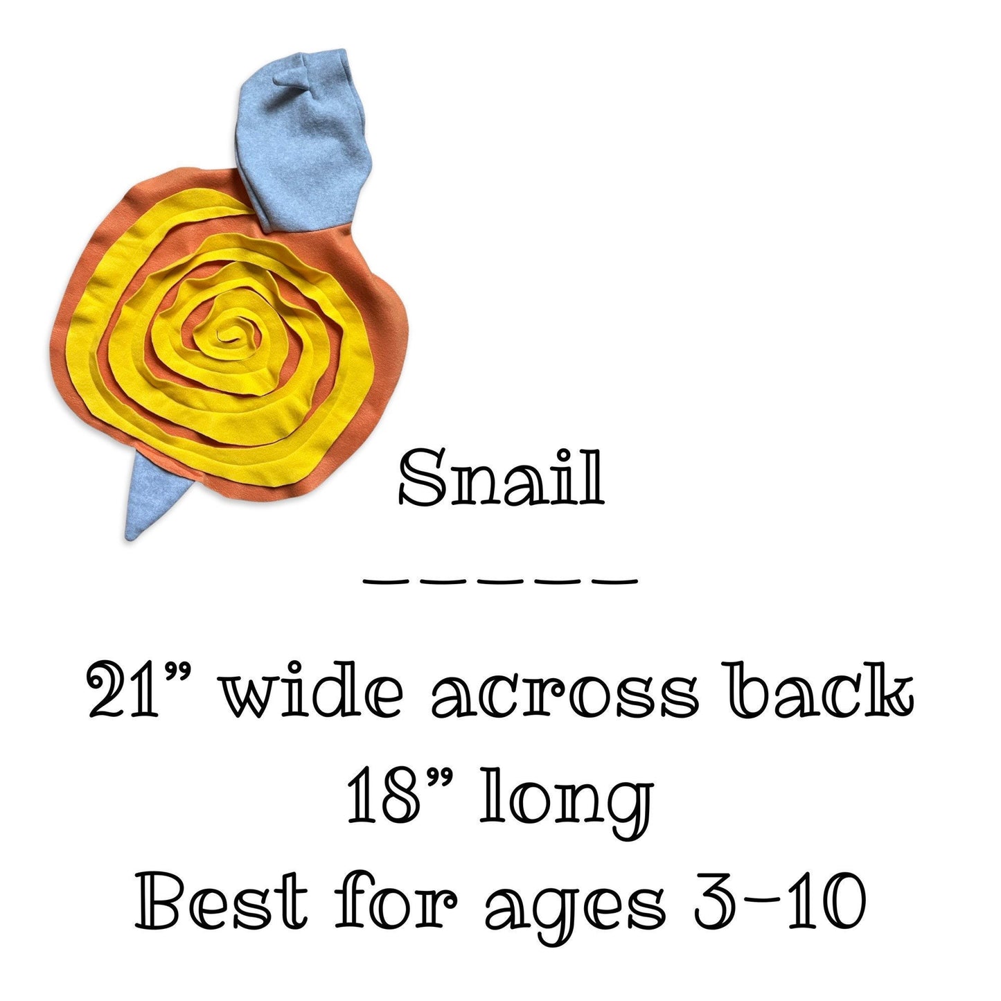 Kids Snail Cape with Hood, Halloween Costume