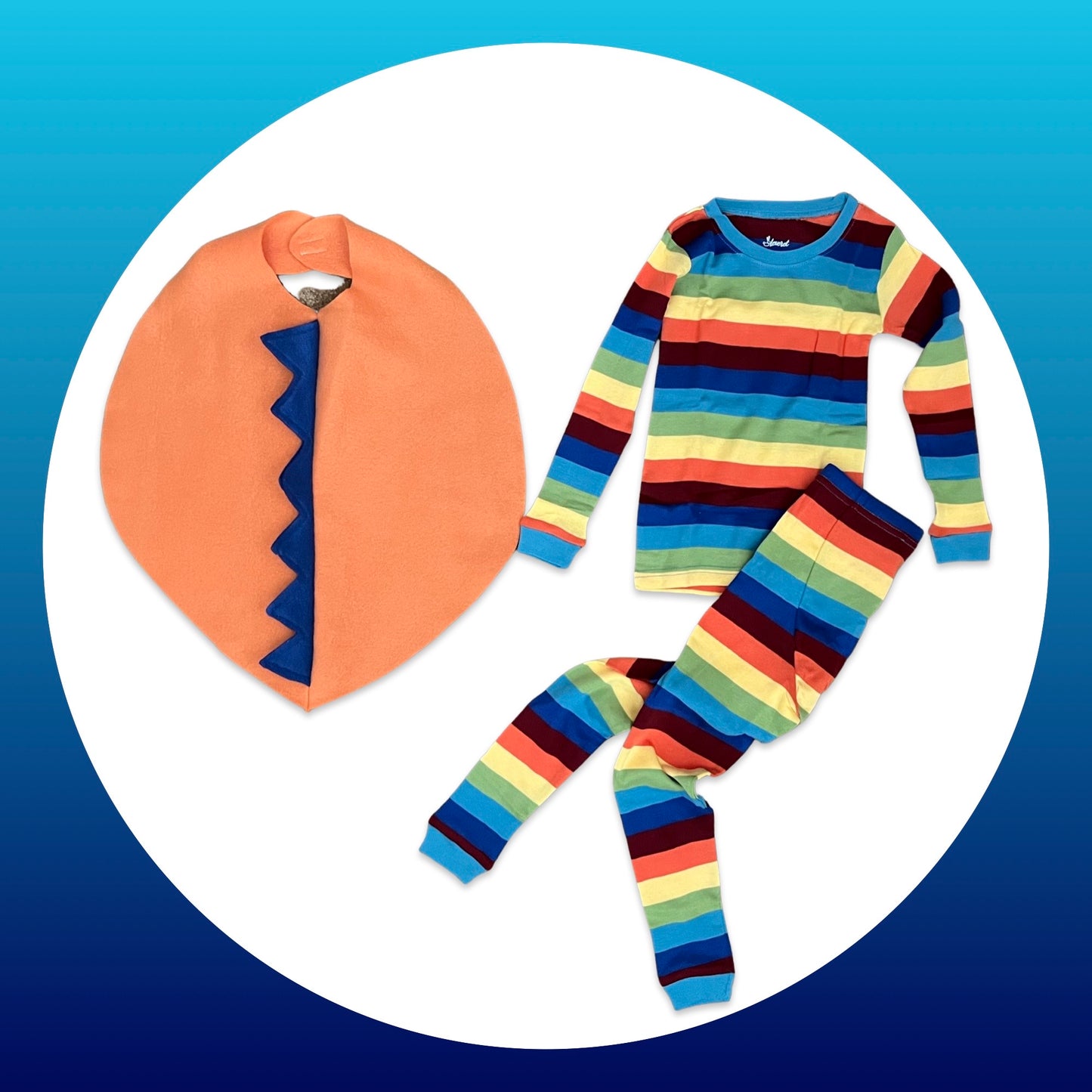 Kids Two Piece Cotton Pajamas - Colorful Stripes